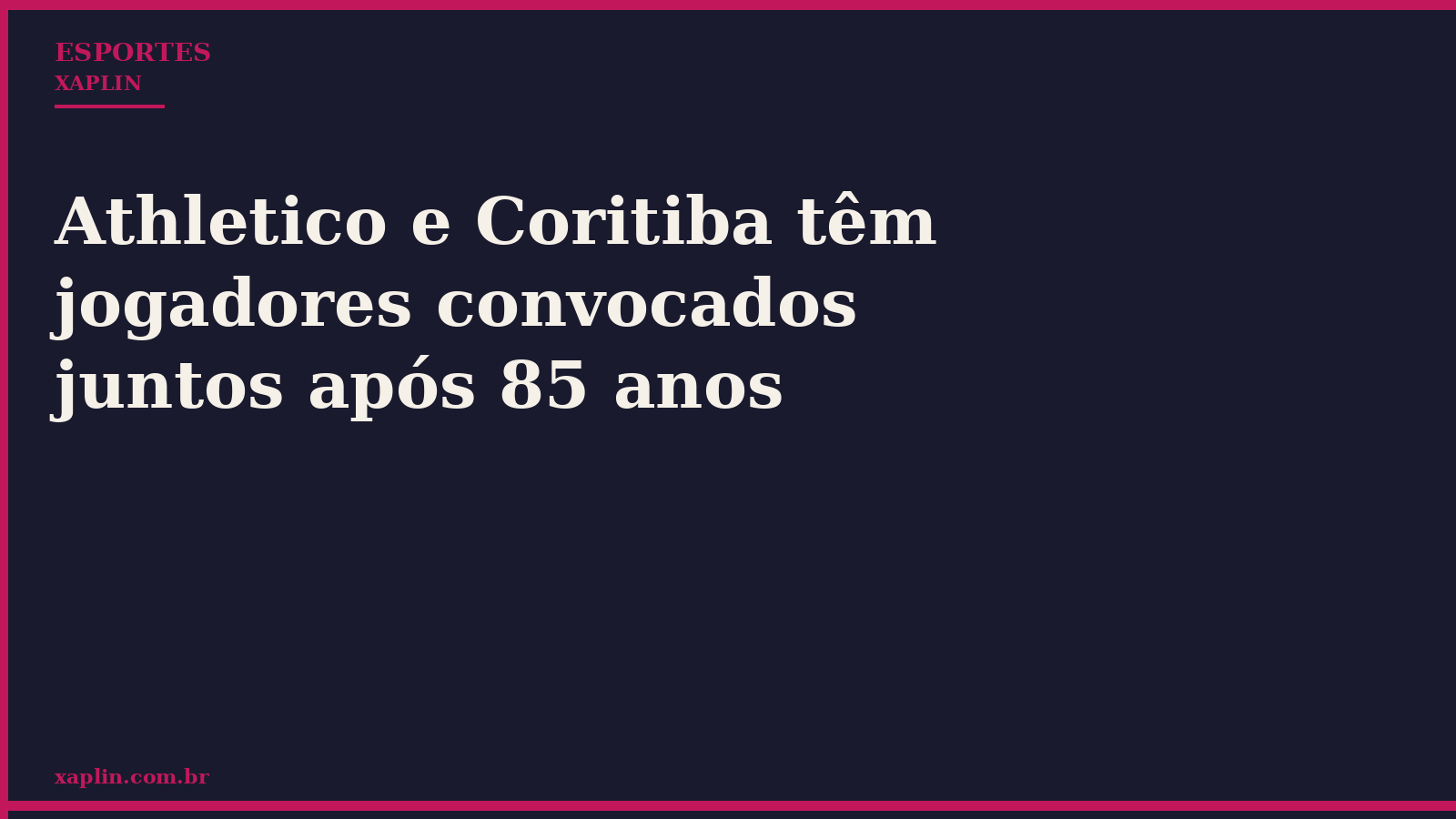 Athletico e Coritiba têm jogadores convocados juntos após 85 anos