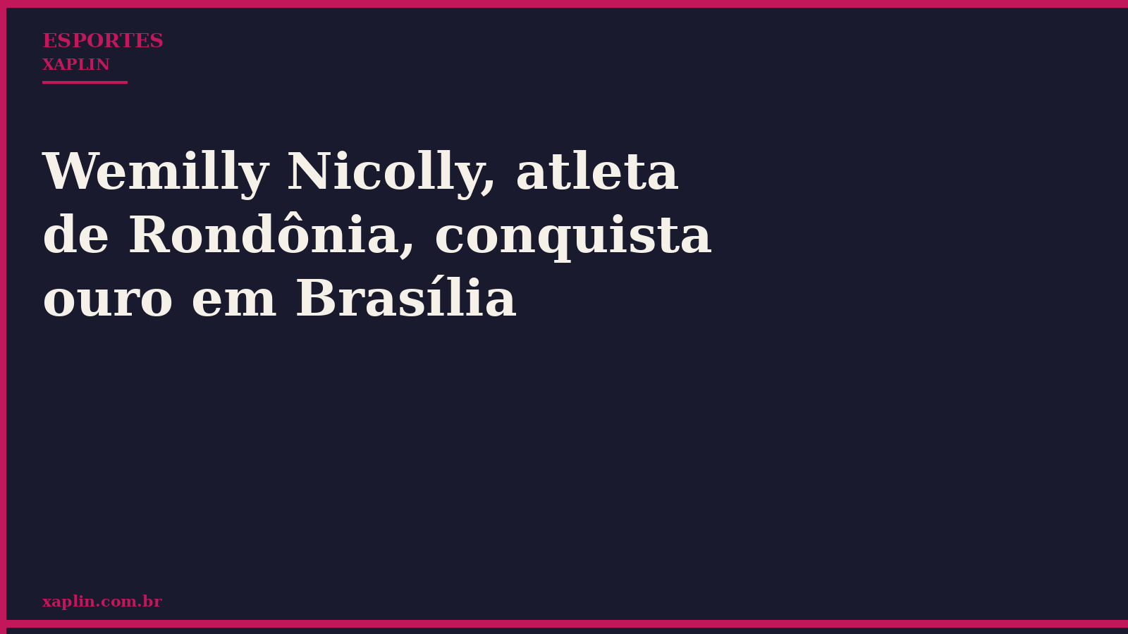 Wemilly Nicolly, atleta de Rondônia, conquista ouro em Brasília