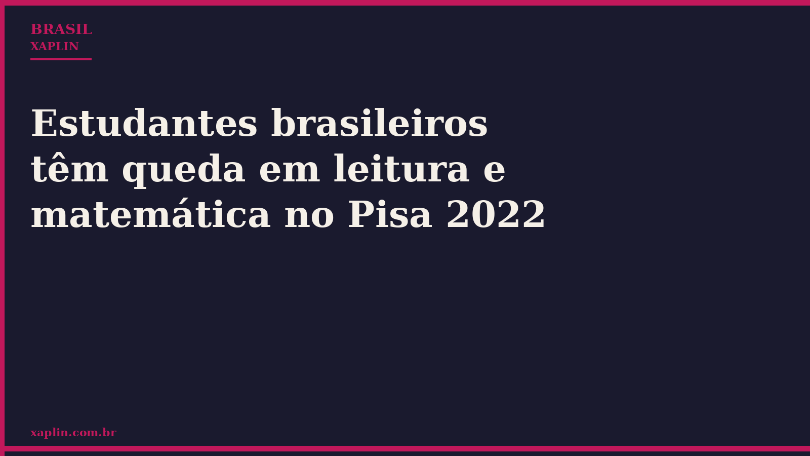 Estudantes brasileiros têm queda em leitura e matemática no Pisa 2022