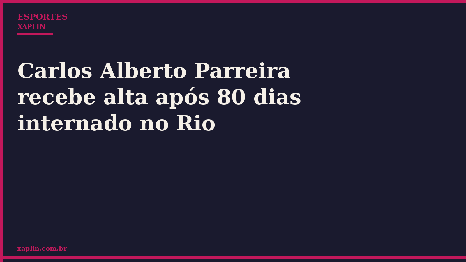 Carlos Alberto Parreira recebe alta após 80 dias internado no Rio
