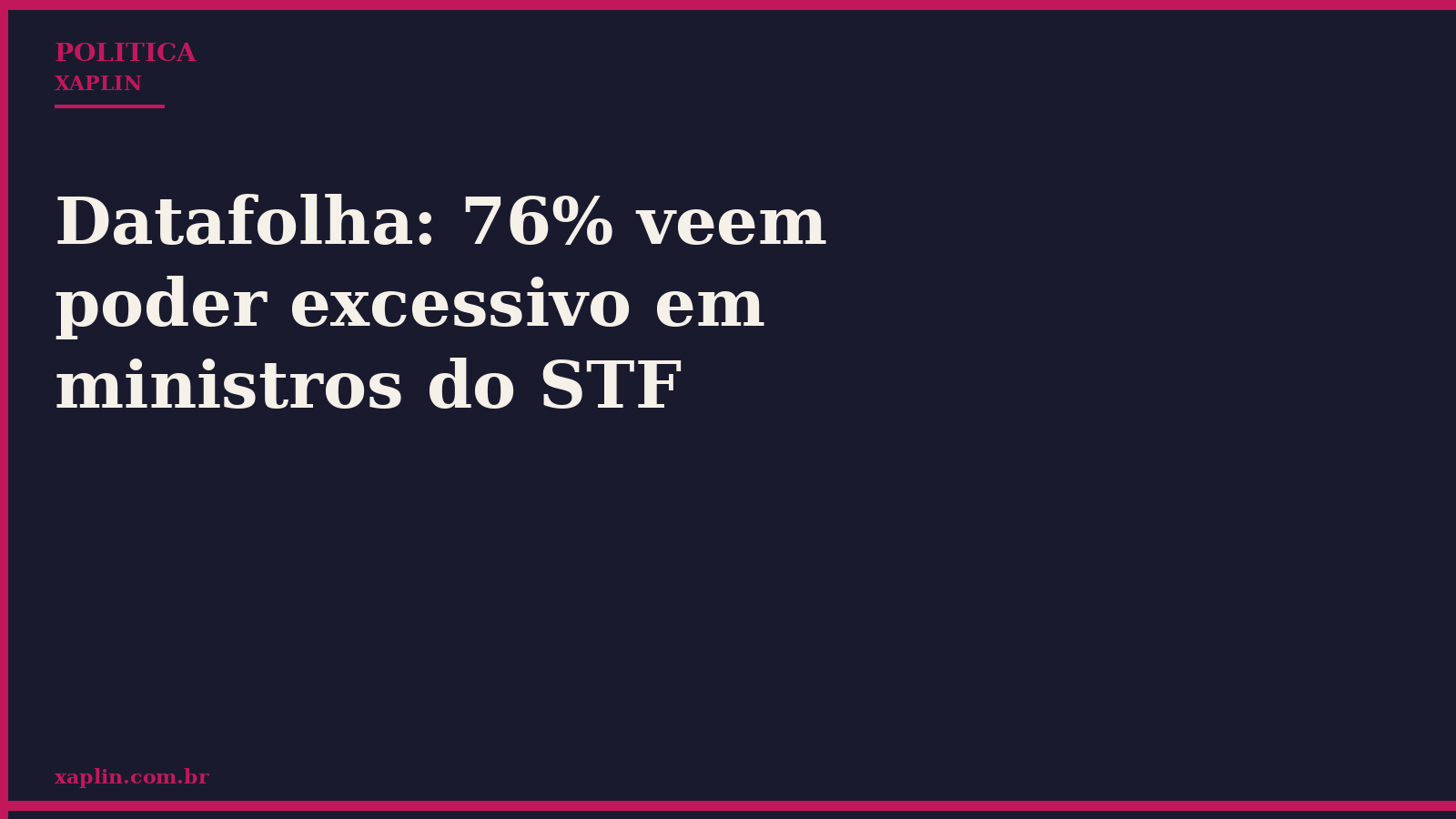 Datafolha: 76% veem poder excessivo em ministros do STF