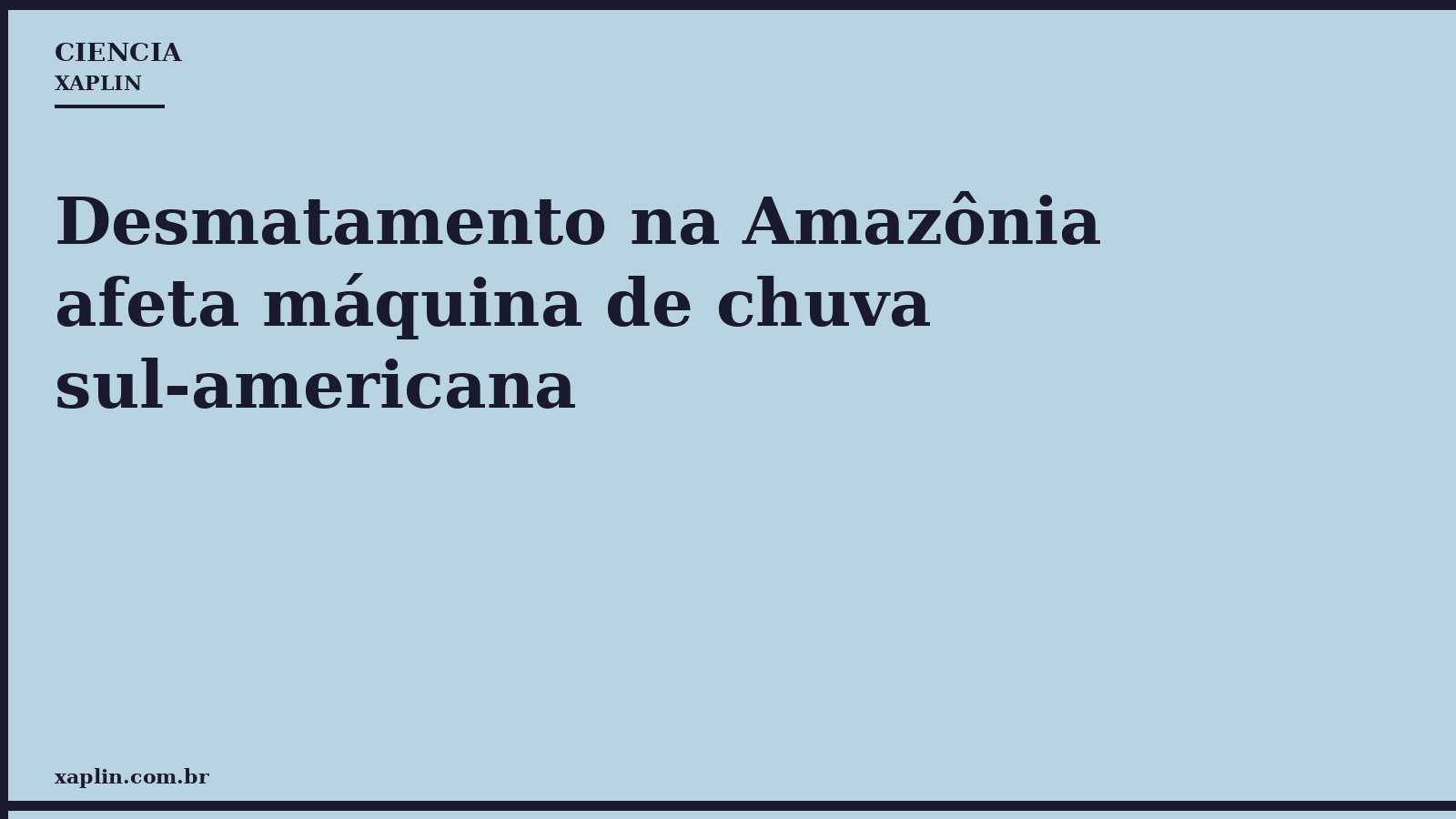 Desmatamento na Amazônia prejudica máquina de chuva sul-americana