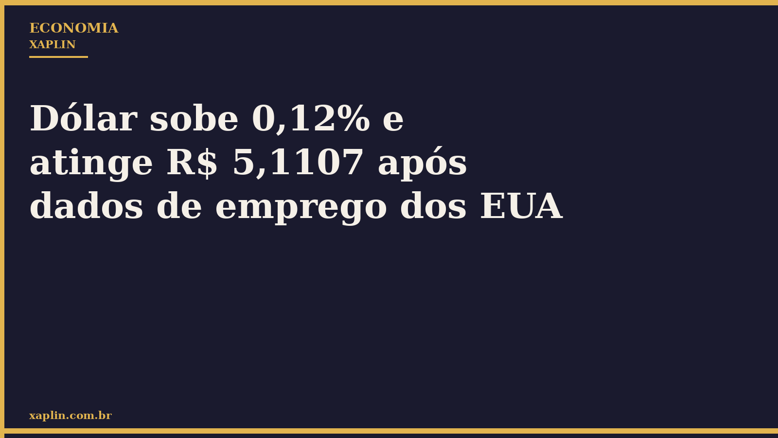 Dólar sobe 0,12% e atinge R$ 5,1107 após dados de emprego dos EUA