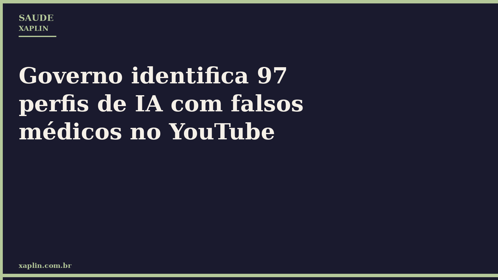 Governo identifica 97 perfis de IA com falsos médicos no YouTube