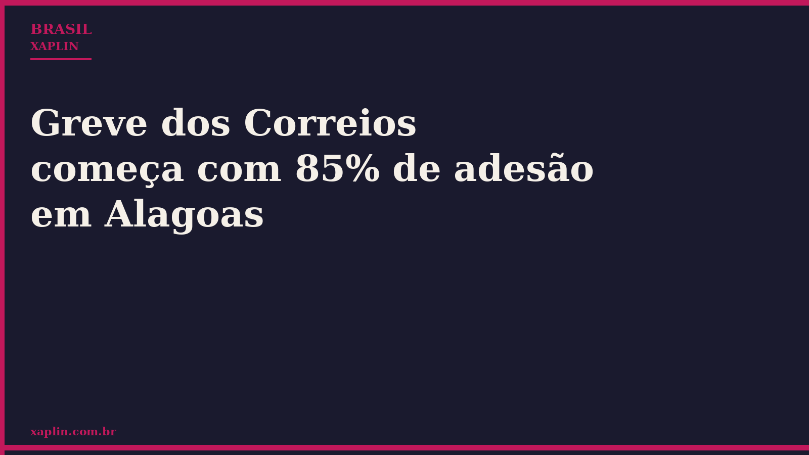 Greve dos Correios começa com 85% de adesão em Alagoas
