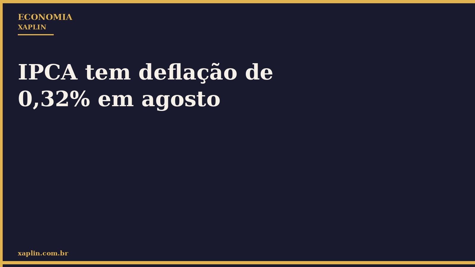IPCA tem deflação de 0,32% em agosto