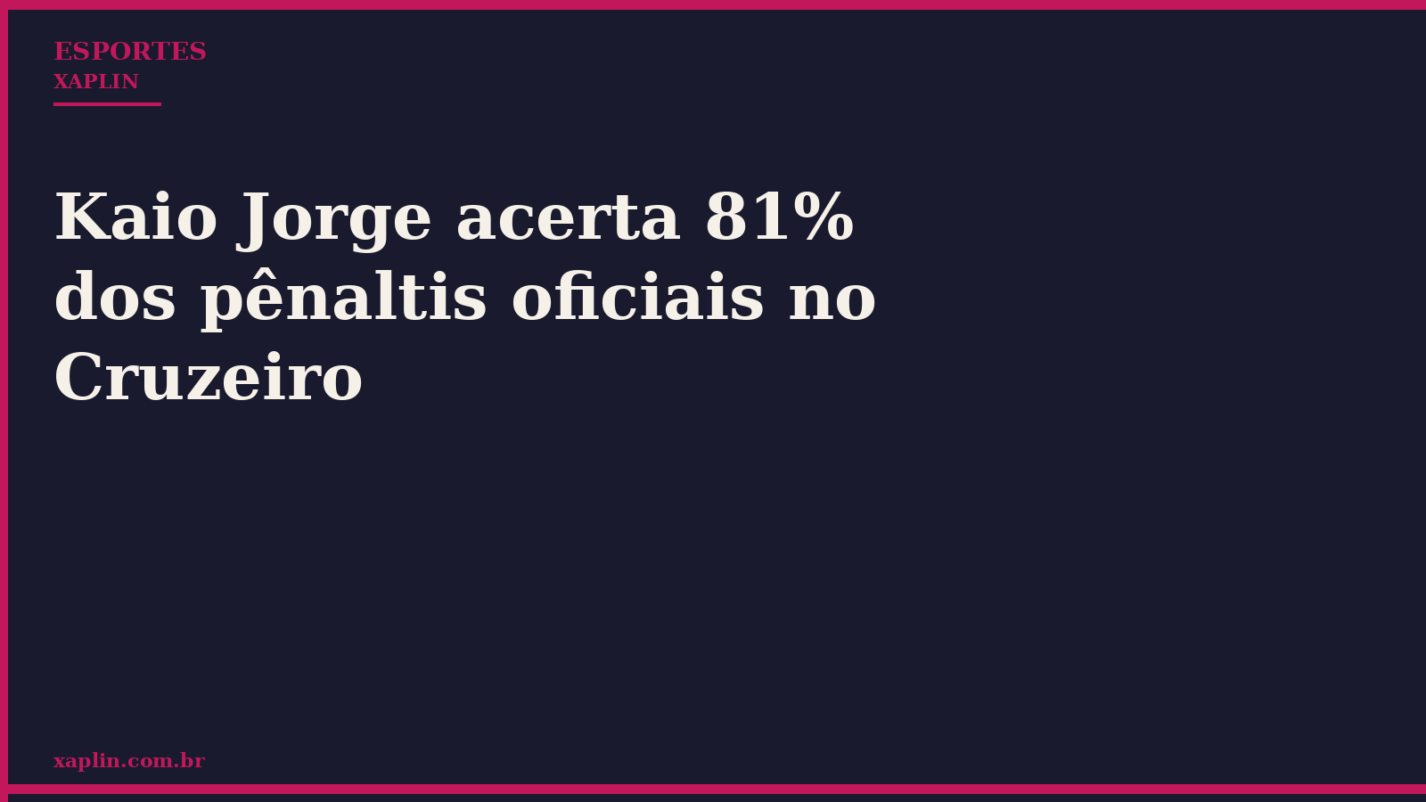Kaio Jorge acerta maioria dos pênaltis pelo Cruzeiro