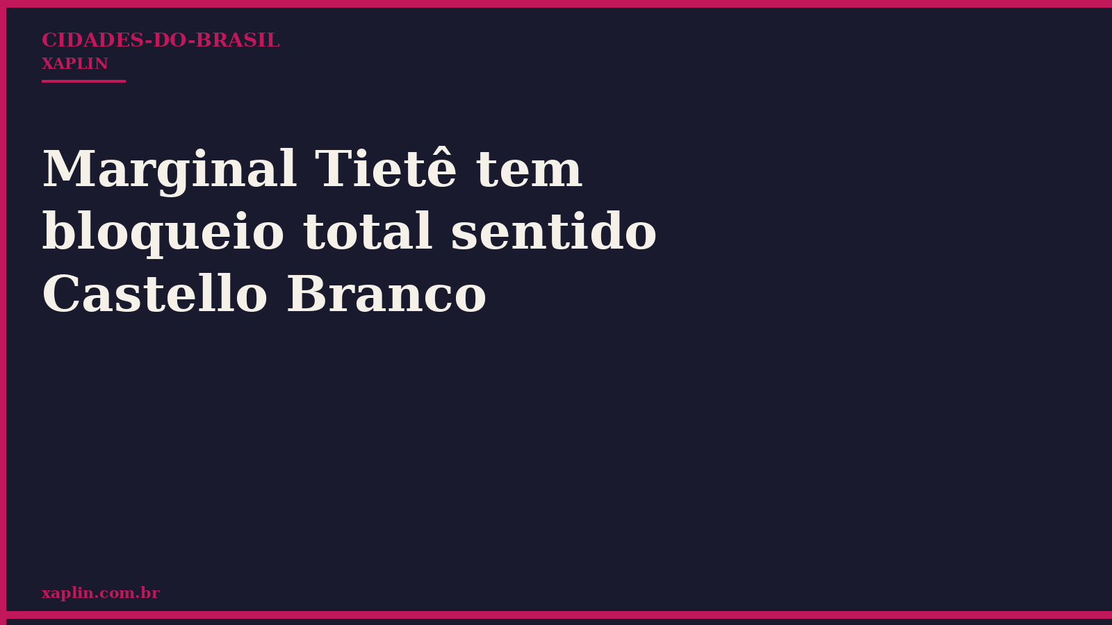 Alagamento bloqueia Marginal Tietê sentido Castello Branco