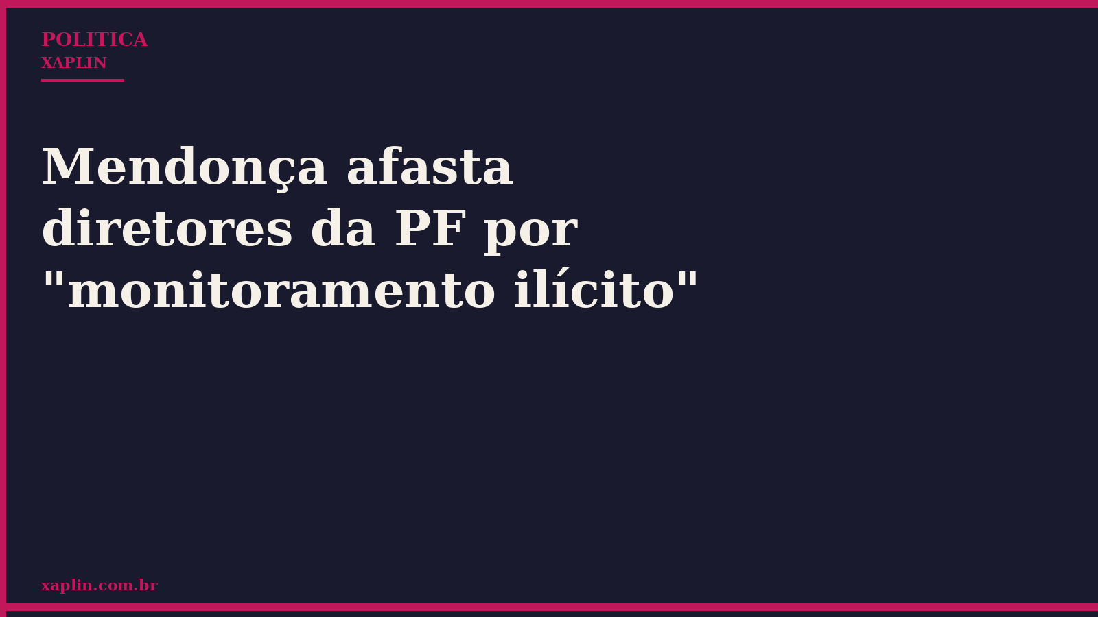 Mendonça afasta diretores da PF por "monitoramento ilícito"