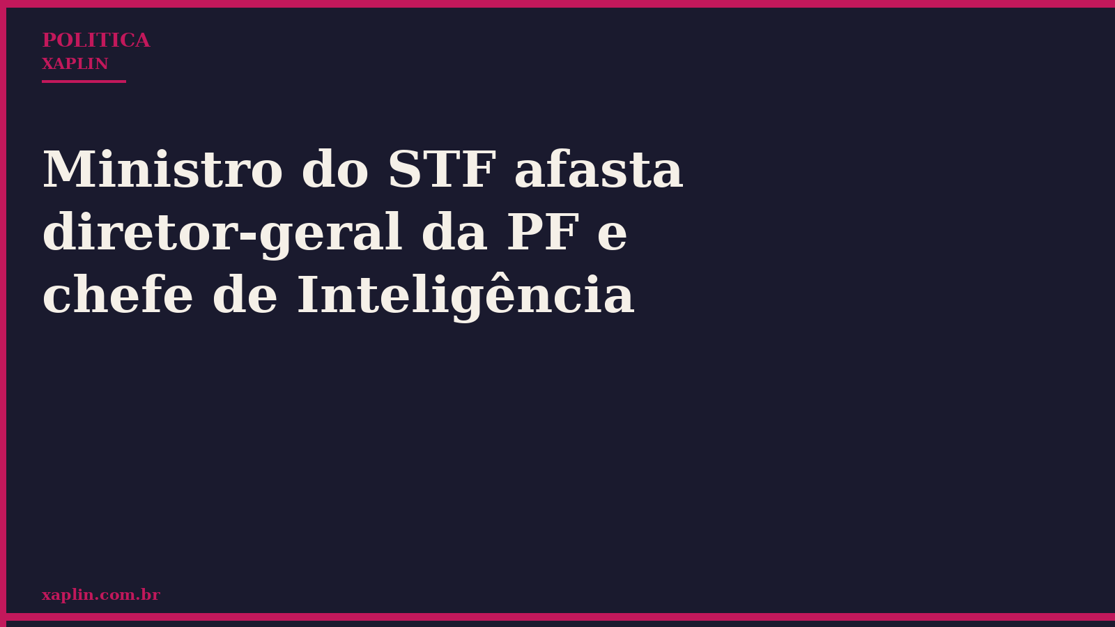 Ministro do STF afasta diretor-geral da PF e chefe de Inteligência