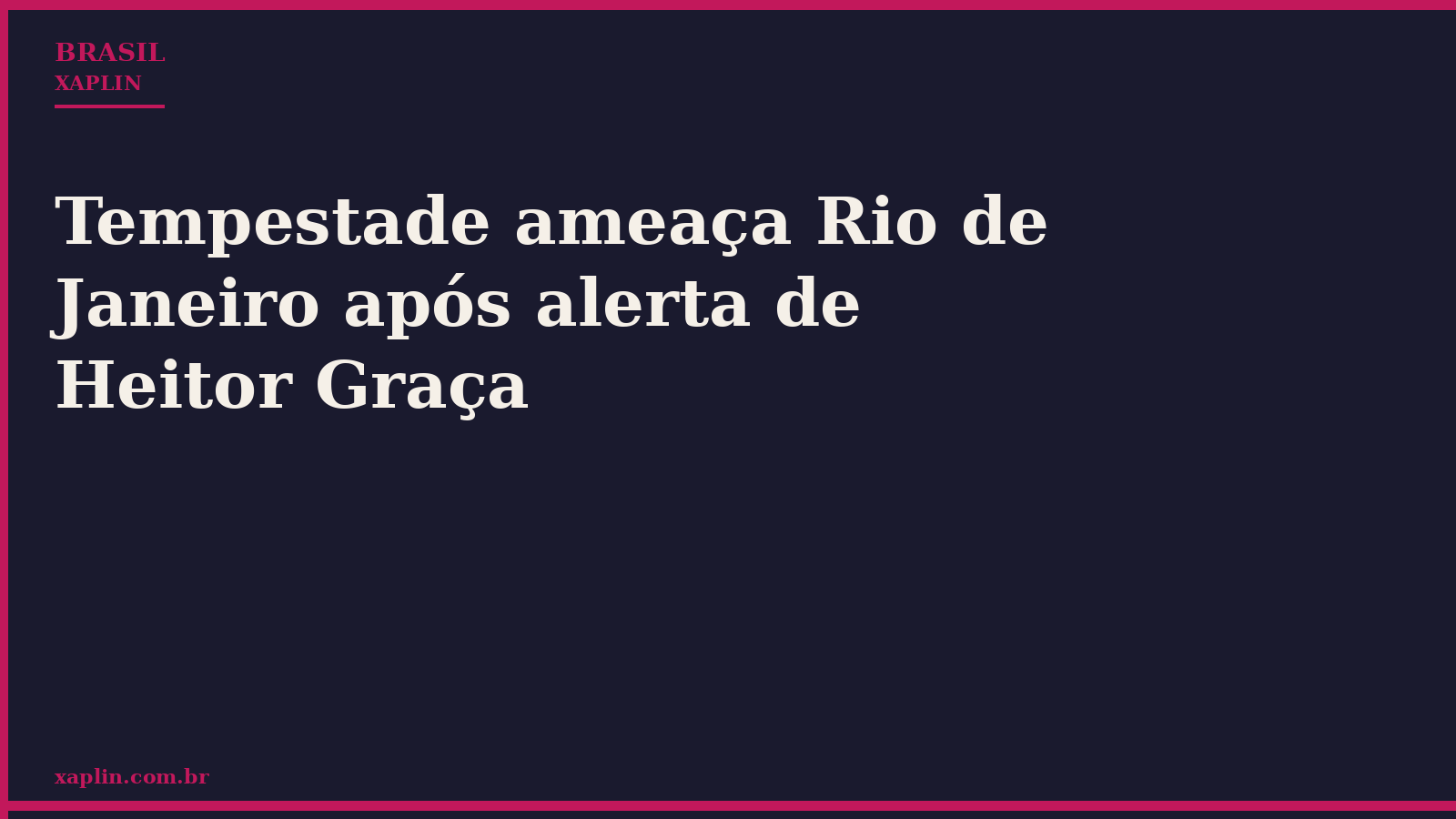 Tempestade ameaça Rio de Janeiro após alerta de Heitor Graça