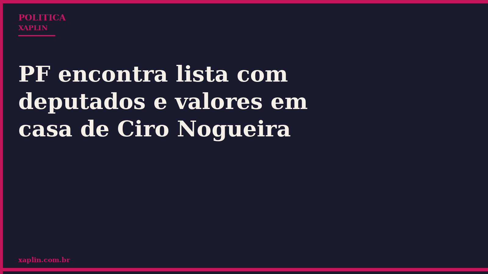 PF encontra lista com deputados e valores em casa de Ciro Nogueira