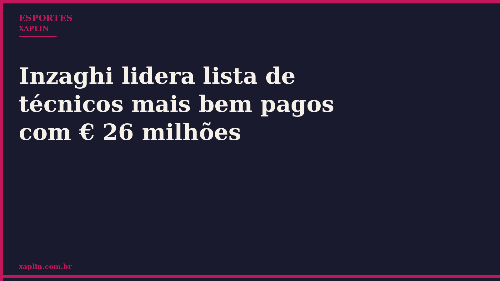 Inzaghi lidera lista de técnicos mais bem pagos com € 26 milhões