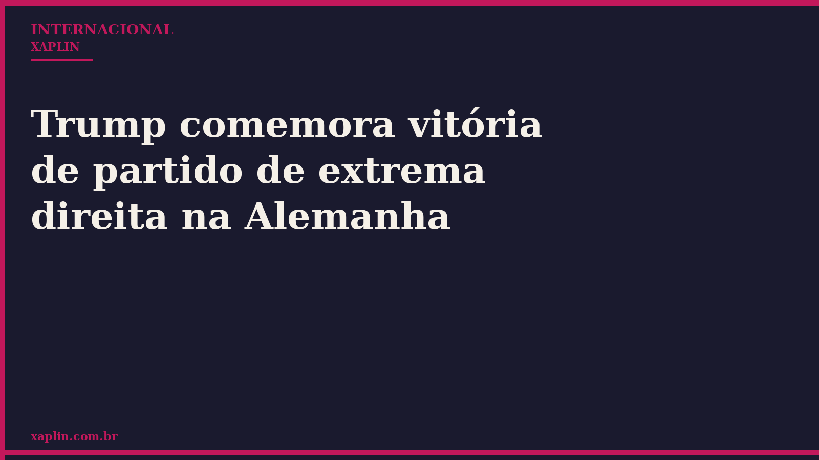 Trump comemora vitória de partido de extrema direita na Alemanha