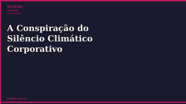 A Conspiração do Silêncio Climático Corporativo
