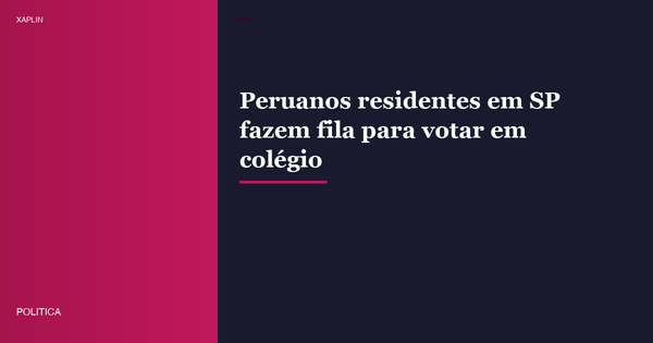 Peruanos residentes em SP fazem fila para votar em colégio