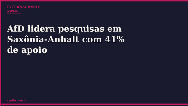 AfD lidera pesquisas em Saxônia-Anhalt com 41% de apoio