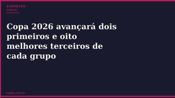 Copa 2026 avançará dois primeiros e oito melhores terceiros de cada grupo