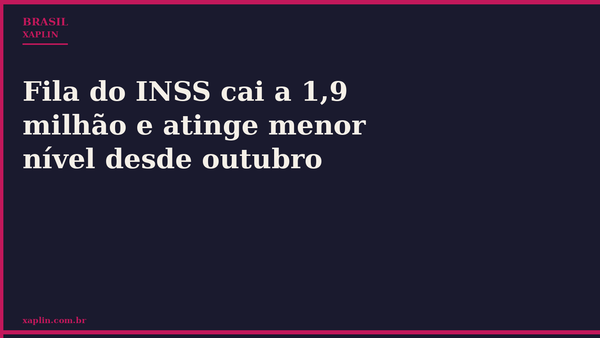 Fila do INSS cai a 1,9 milhão e atinge menor nível desde outubro