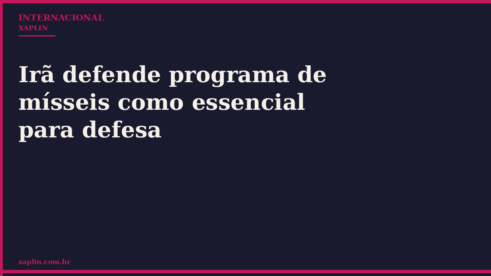 Irã defende programa de mísseis como essencial para defesa