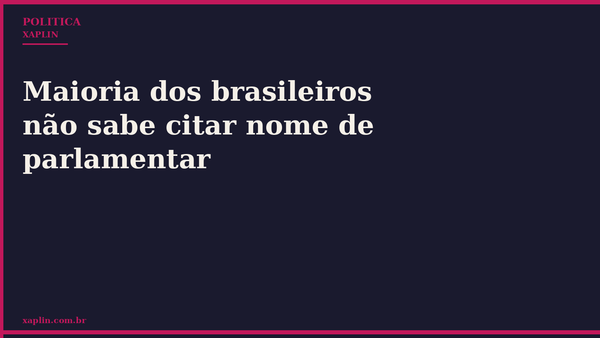 Maioria dos brasileiros não sabe citar nome de parlamentar