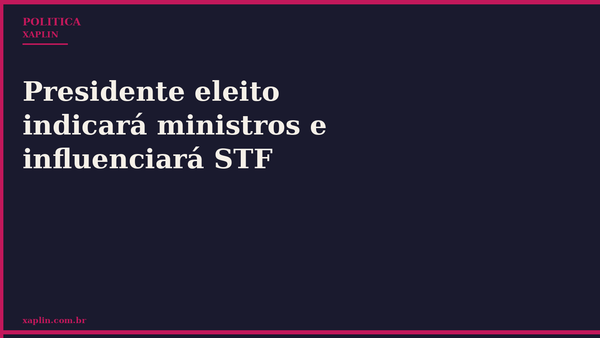 Presidente eleito indicará ministros e influenciará STF