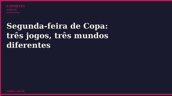 Segunda-feira de Copa: três jogos, três mundos diferentes