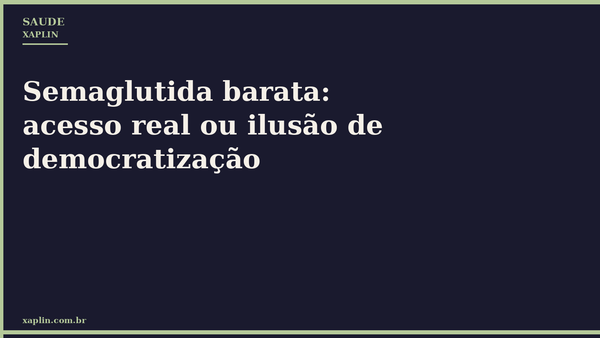 Semaglutida barata não garante acesso real no Brasil