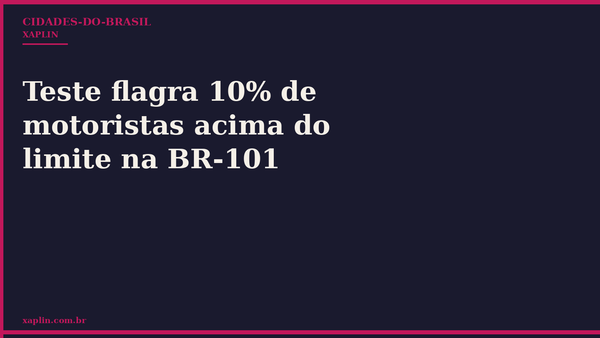 Teste flagra 10% de motoristas acima do limite na BR-101