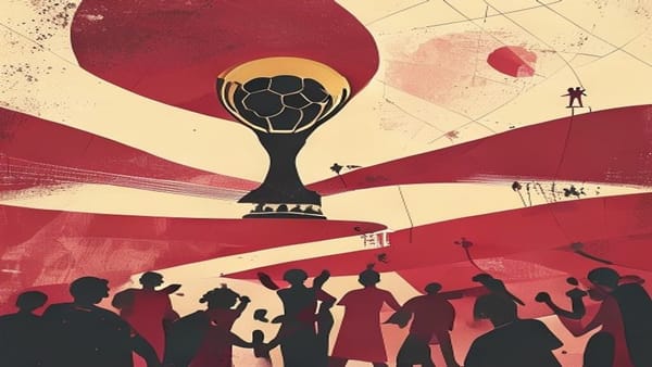 Ilustração editorial: Almirón é expulso por cobrir a boca durante partida da Copa