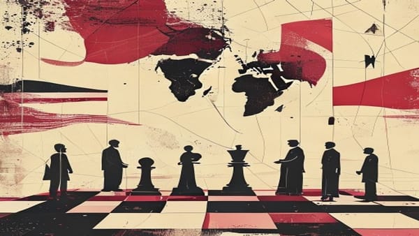 Ilustração editorial: EUA e Irã concluem primeira rodada de negociações na Suíça