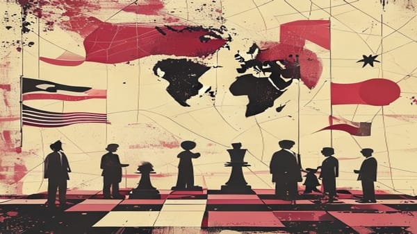 Ilustração editorial: Senado dos EUA aprova resolução simbólica contra guerra com Irã