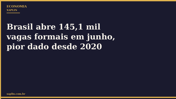 Brasil abre 145,1 mil vagas formais em junho, pior dado desde 2020