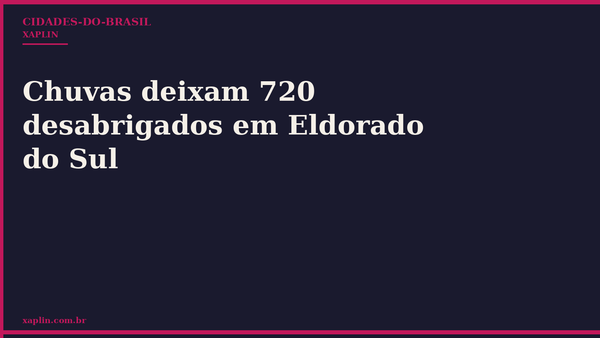Chuvas deixam 720 desabrigados em Eldorado do Sul