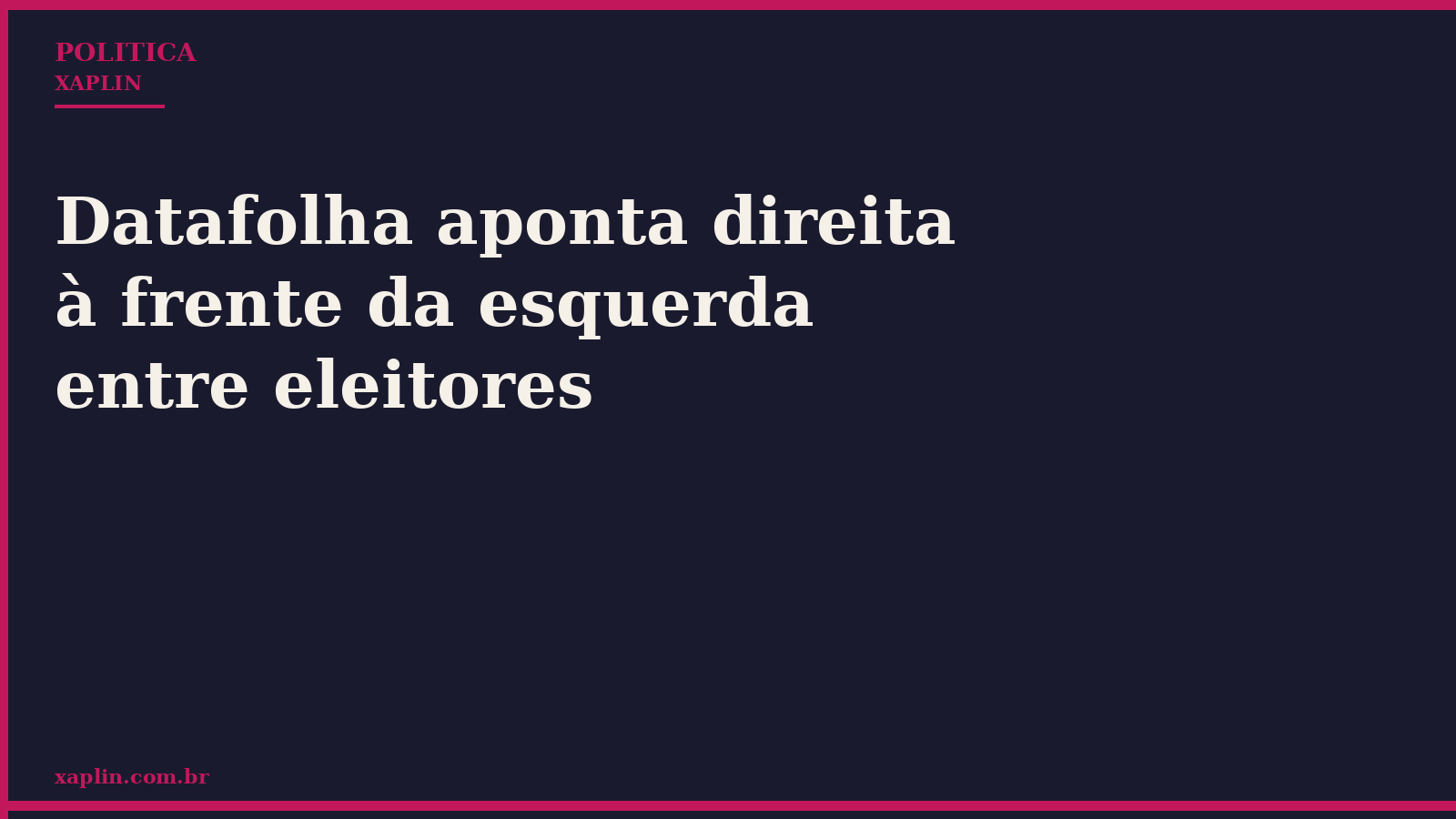 Datafolha aponta direita à frente da esquerda entre eleitores