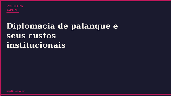 Diplomacia de palanque e seus custos institucionais