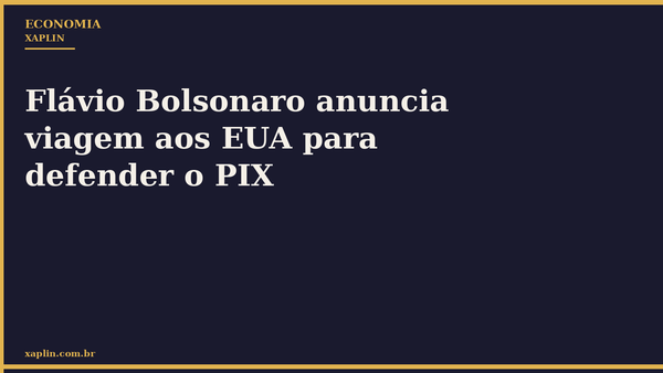 Flávio Bolsonaro anuncia viagem aos EUA para defender o PIX