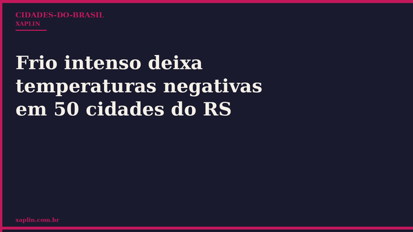 Frio intenso deixa temperaturas negativas em 50 cidades do RS
