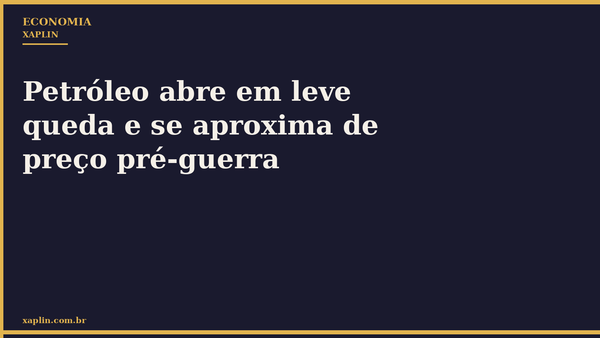 Petróleo abre em leve queda e se aproxima de preço pré-guerra