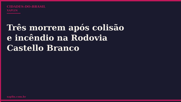 Três morrem após colisão e incêndio na Rodovia Castello Branco