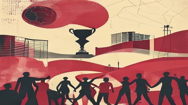Ilustração editorial: Bairro de imigrantes em Newark vê movimento na Copa após operações