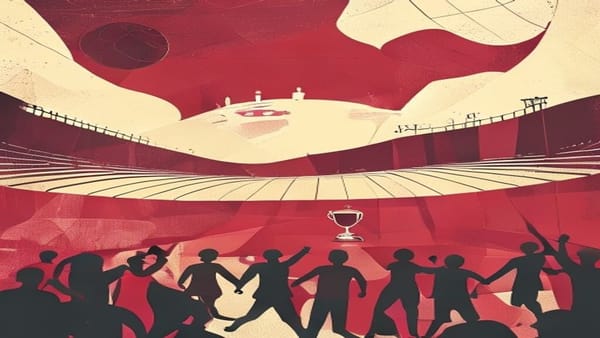 Ilustração editorial: Espanha e Argentina disputam a final da Copa do Mundo de 2026