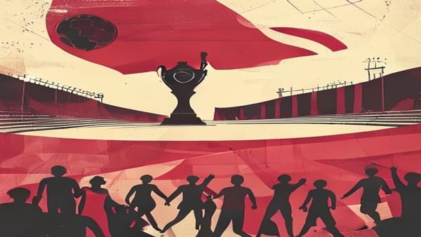 Ilustração editorial: França enfrenta Espanha na semifinal da Copa de 2026
