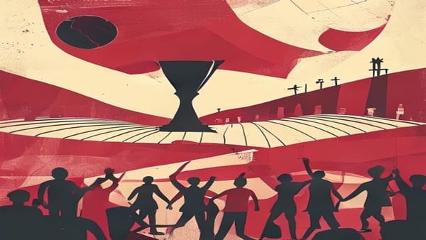 Ilustração editorial: França vence Paraguai com pênalti e avança às quartas da Copa