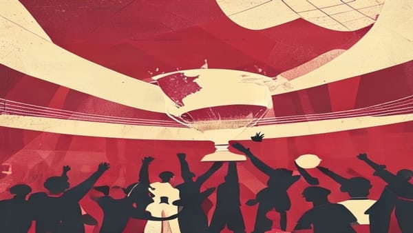 Ilustração editorial: Messi e Lamine Yamal se abraçam em final da Copa do Mundo