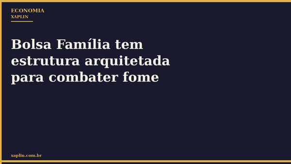 Bolsa Família tem estrutura arquitetada para combater fome