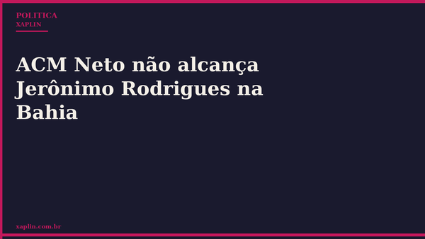 ACM Neto não alcança Jerônimo Rodrigues na Bahia