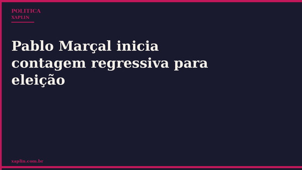 Pablo Marçal inicia contagem regressiva para eleição