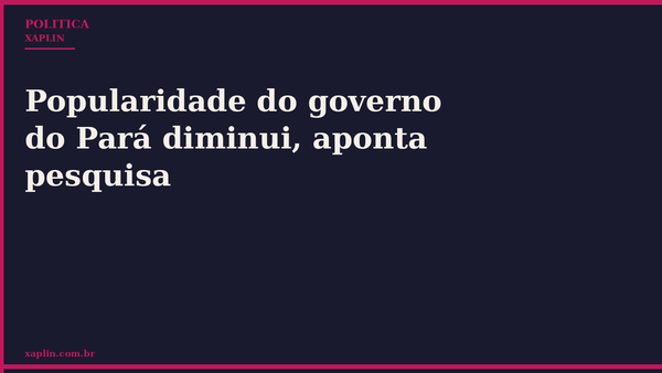 Popularidade do governo do Pará diminui, aponta pesquisa