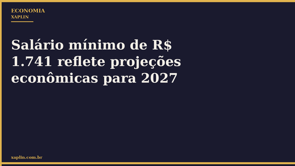 Salário mínimo de R$ 1.741 reflete projeções econômicas para 2027